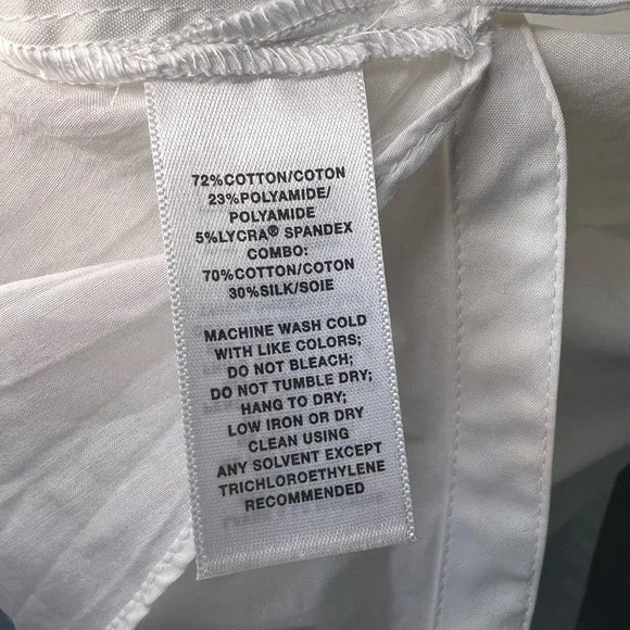 Lafayette 148 White Mandarin Collar Button Down Tunic Shirt - Picture 7 of 8